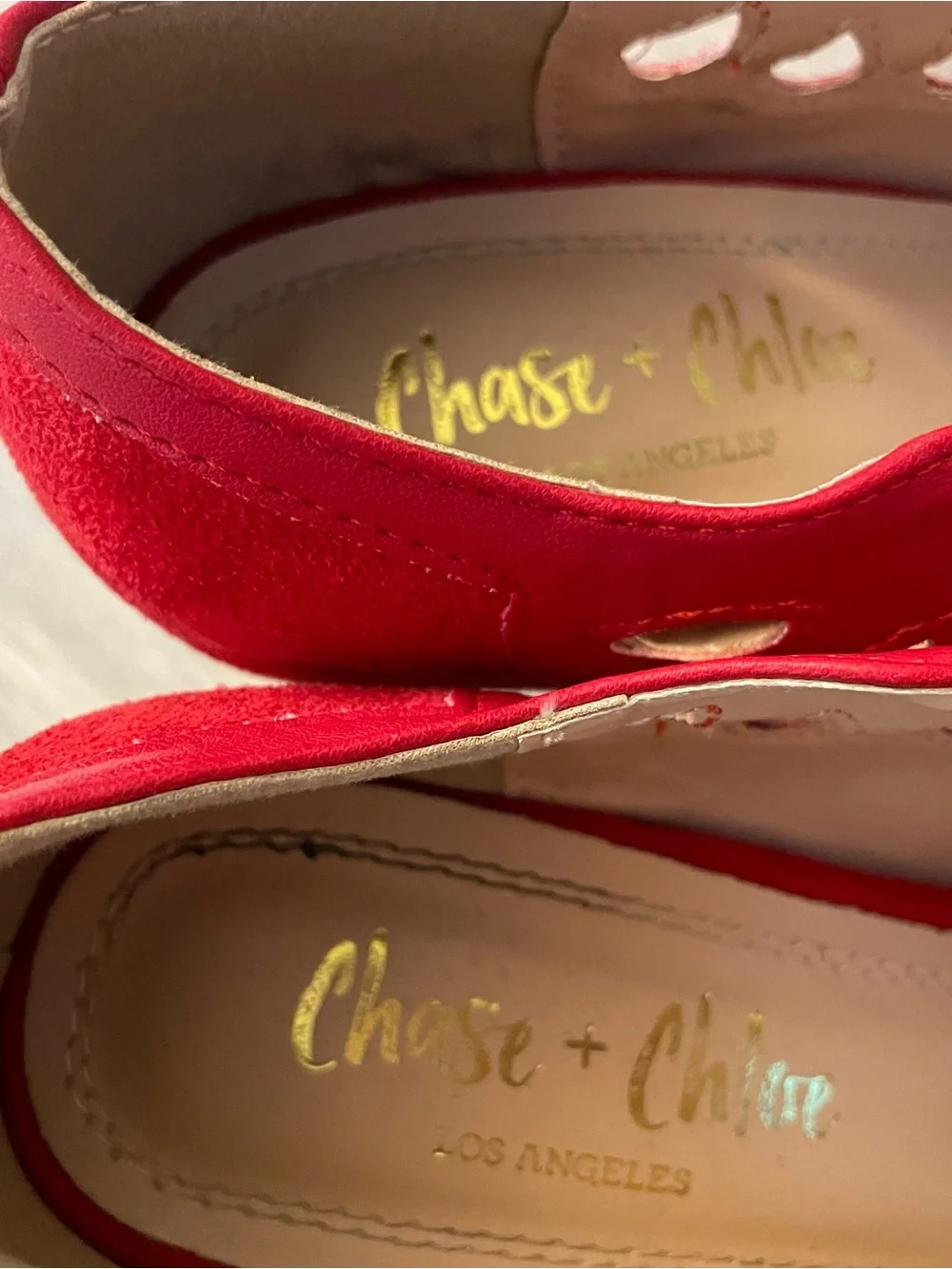 Chase + Chloe Red Mary Jane Suede Heels with Buckle Straps 6 36.5